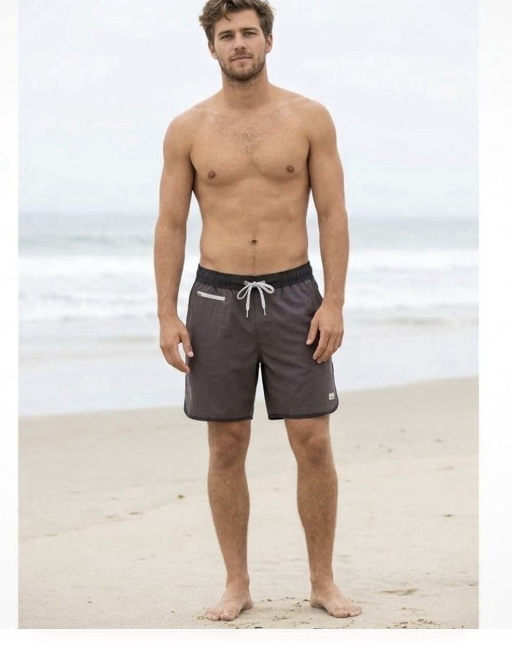 Vuori Brown Hybrid Shorts Swim Gym Outdoor Activewear Performance Men’s Size S